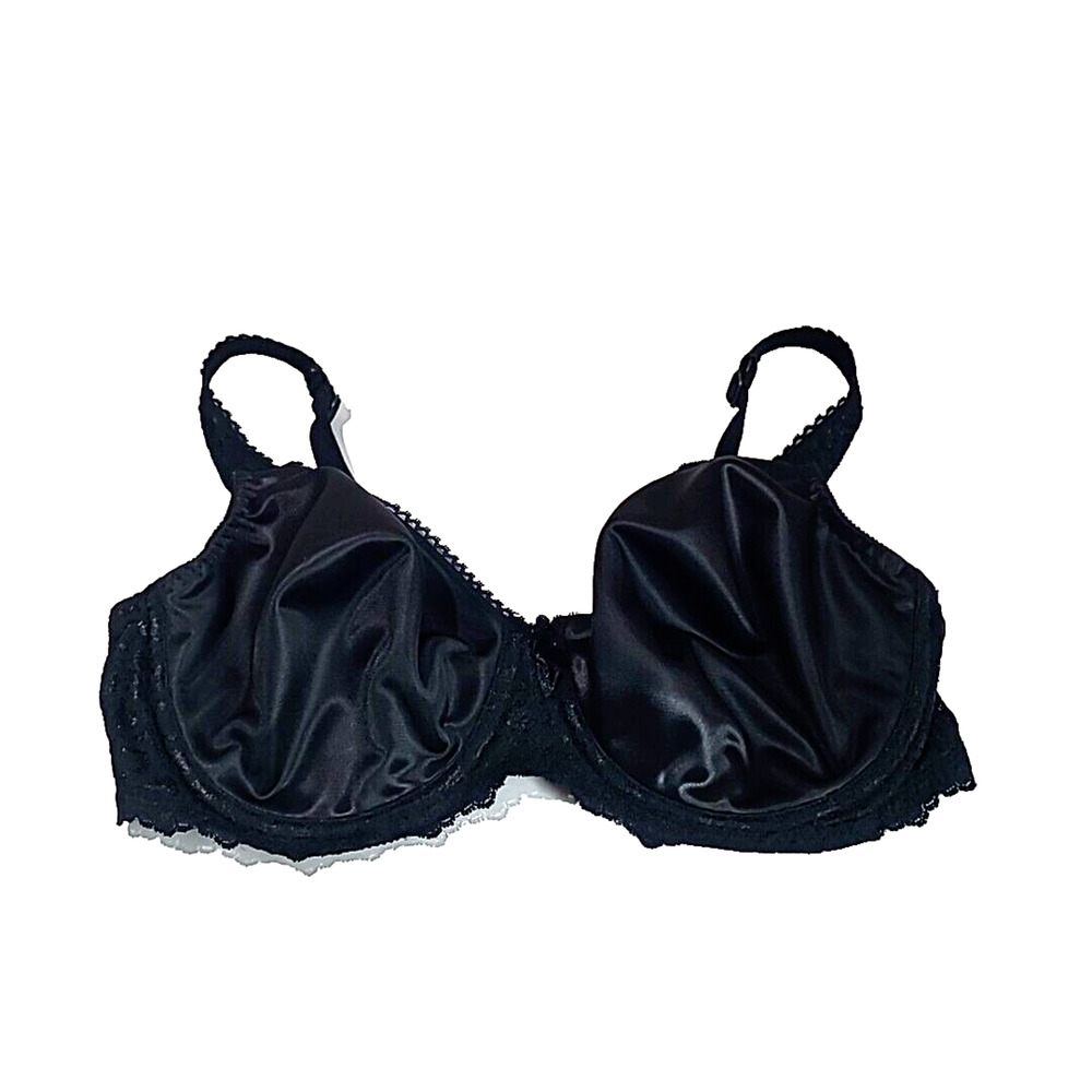Playtex Secret Black Secrets Lace Trimmed Adjustable Straps Underwire Bra SZ 38C